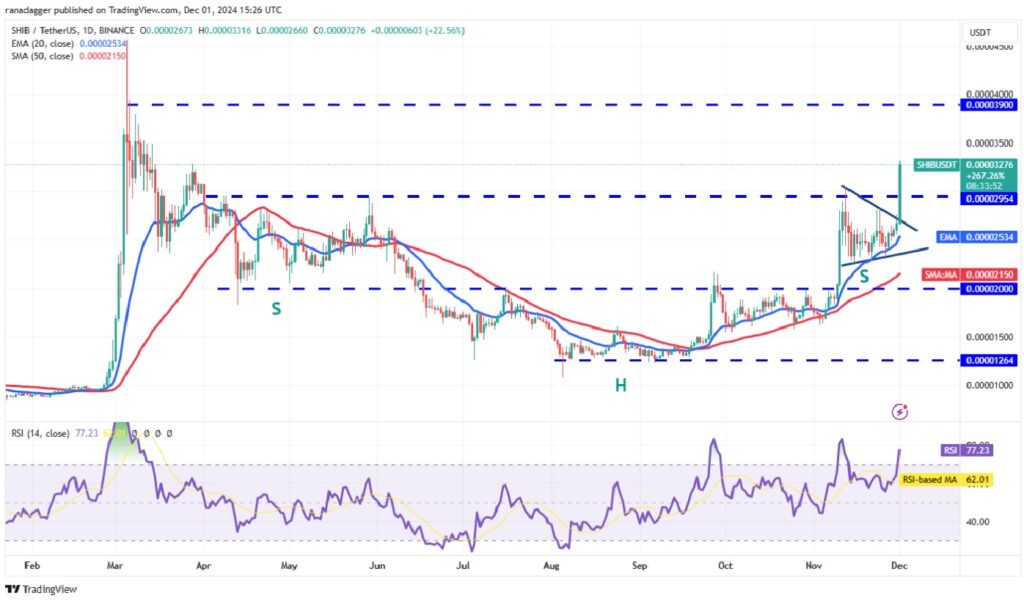 Altcoins That Could Surge as Bitcoin Flies Below $100,000 - SHIB/USDT Daily Chart | Source: TradingView