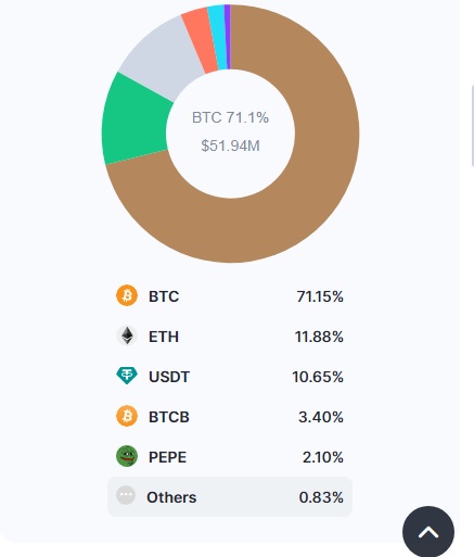 Distribution table of virtual assets on PionEx exchange